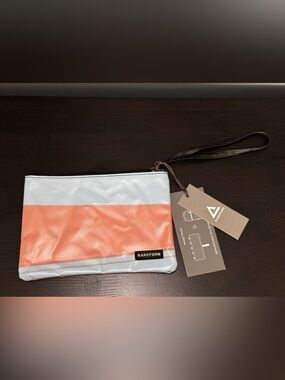 Rareform Blue/Pink Clarke Clutch Bag with Wrist Strap Inner Fleece Lining New